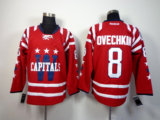 Capitals 8 Ovechkin Red 2015 Winter Classic Jerseys