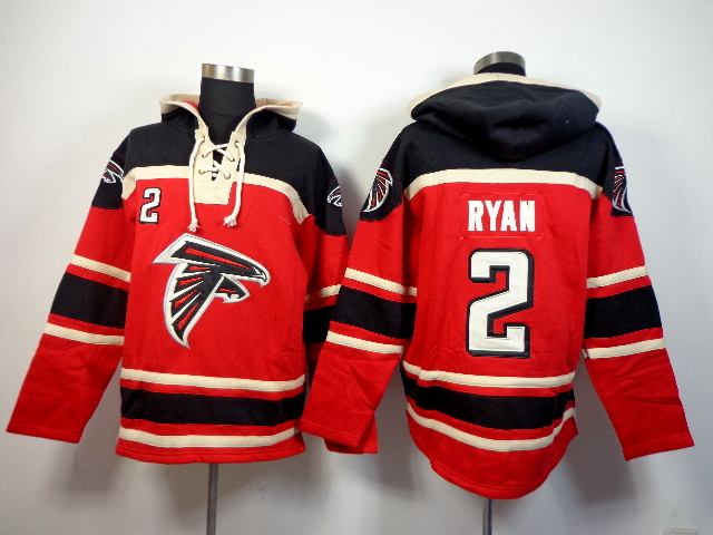 Nike Falcons 2 Matt Ryan Red All Stitched Hooded Sweatshirt - Click Image to Close