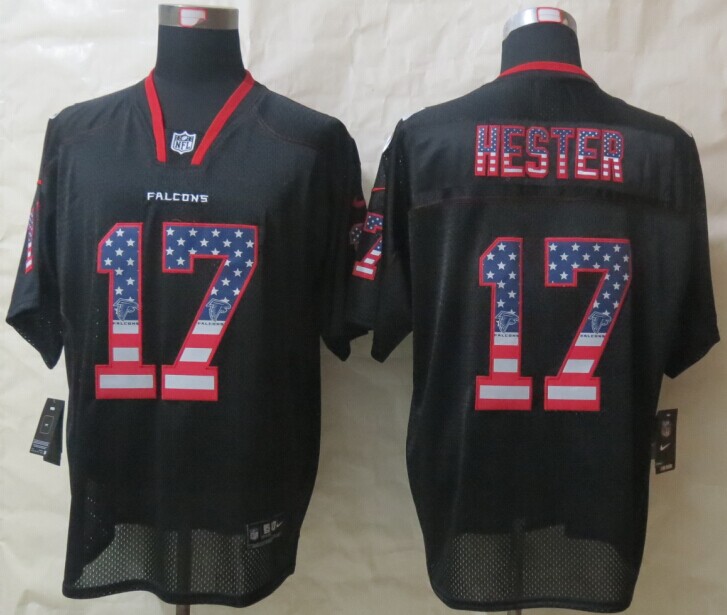 Nike Falcons 17 Hester USA Flag Fashion Black Elite Jerseys