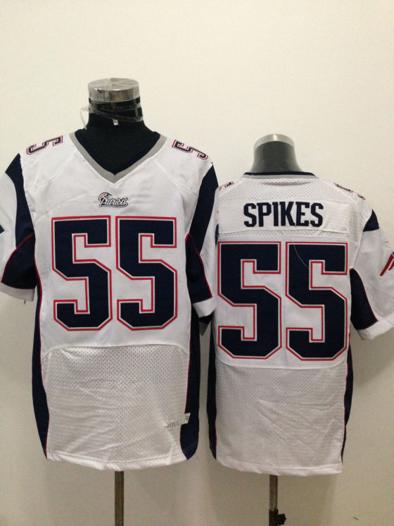 Nike Patriots 55 Spikes White Elite Jerseys
