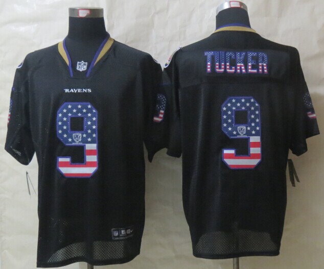 Nike Ravens 9 Tucker USA Flag Fashion Black Elite Jerseys Nike Ravens 9 Tucker USA Flag Fashion Black Elite Jerseys