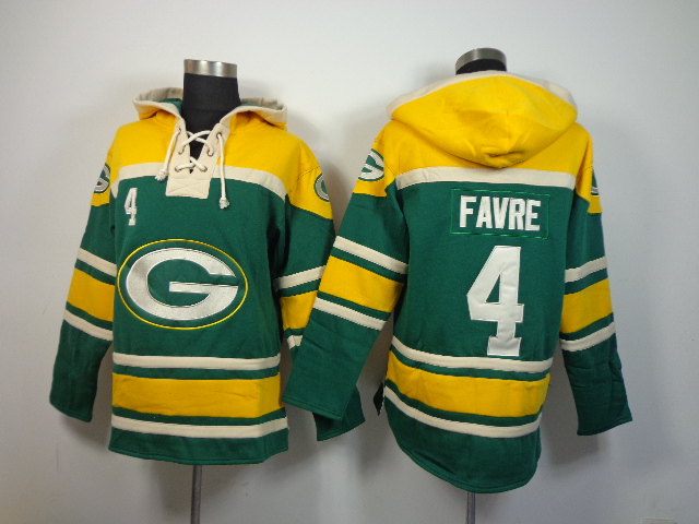 Nike Packers 4 Brett Faver Green All Stitched Hooded Sweatshirt