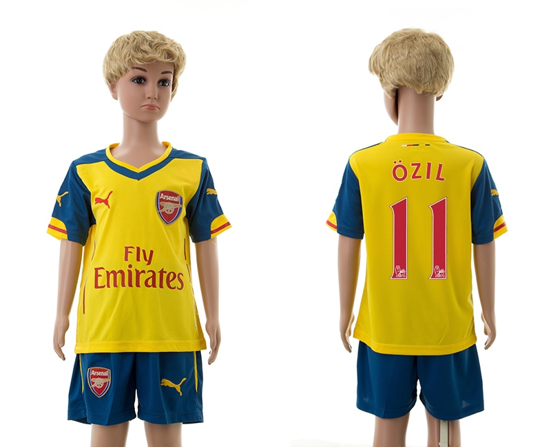 2014-15 Arsenal 11 Ozil Away Youth Soccer Jersey