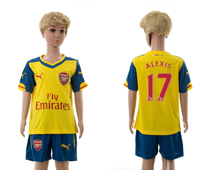 2014-15 Arsenal 17 Alexis Away Youth Soccer Jersey