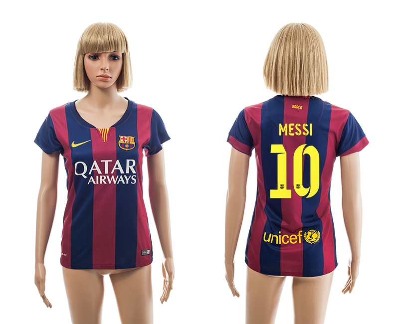 2014-15 Barcelona 10 Messi Home Women Jerseys - Click Image to Close