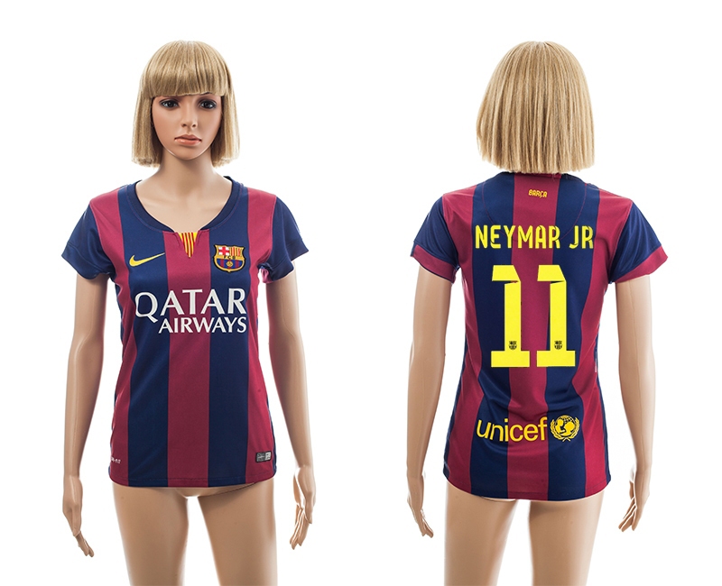 2014-15 Barcelona 11 Neymar Jr Home Women Jerseys