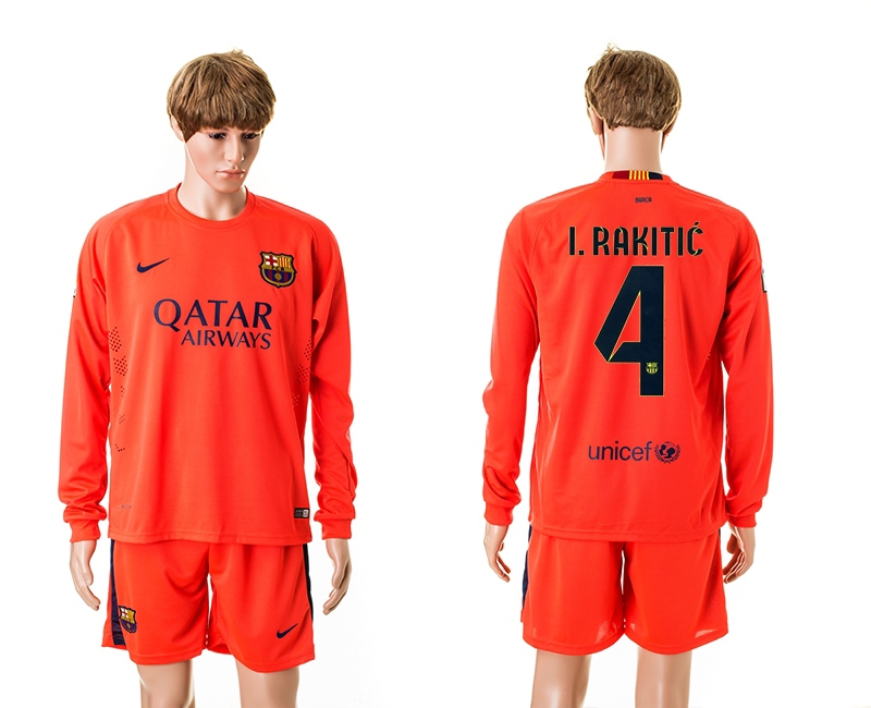 2014-15 Barcelona 4 I.Rakitic Away Long Sleeve Jerseys