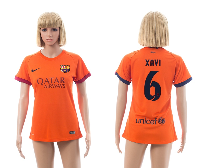 2014-15 Barcelona 6 Xavi Away Women Jerseys