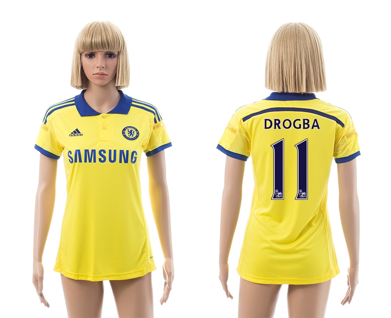 2014-15 Chelsea 11 Drogba Away Women Jerseys
