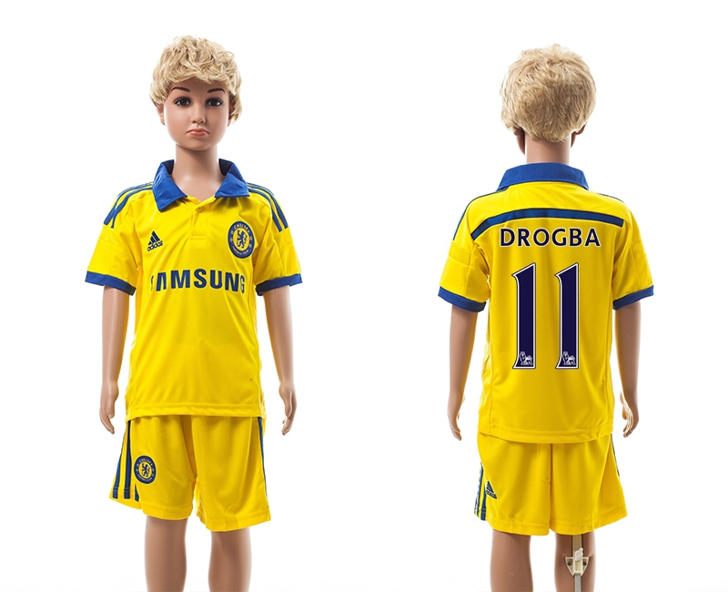 2014-15 Chelsea 11 Drogba Away Youth Soccer Jersey