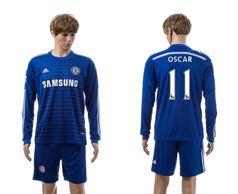 2014-15 Chelsea 11 Oscar Home Long Sleeve Jerseys