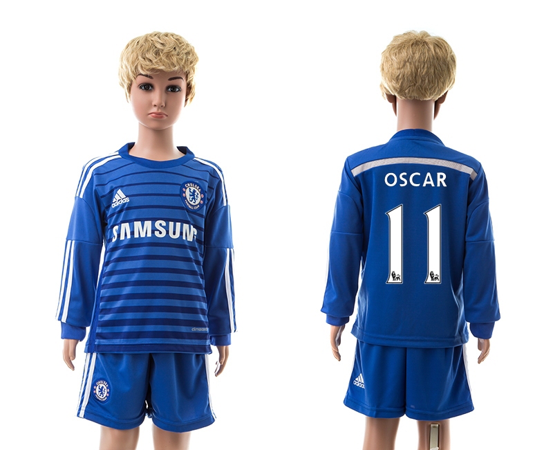 2014-15 Chelsea 11 Oscar Home Long Sleeve Youth Jerseys