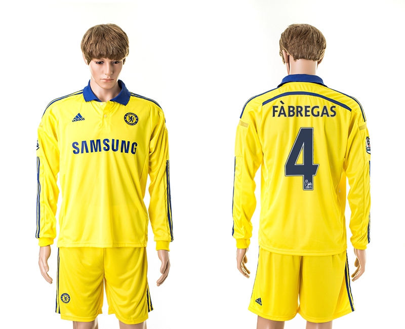 2014-15 Chelsea 4 David Luiz Away Long Sleeve Jerseys