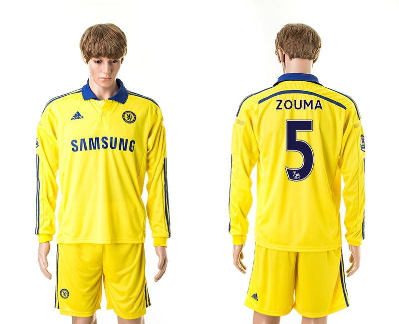 2014-15 Chelsea 5 Zouma Away Long Sleeve Jerseys