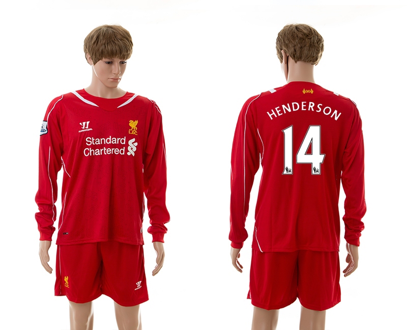 2014-15 Liverpool 14 Henderson Home Long Sleeve Jerseys