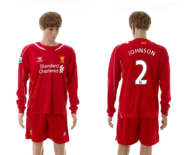 2014-15 Liverpool 2 Johnson Home Long Sleeve Jerseys