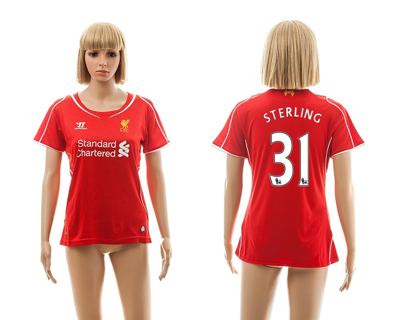 2014-15 Liverpool 31 Sterling Home Women Jerseys - Click Image to Close