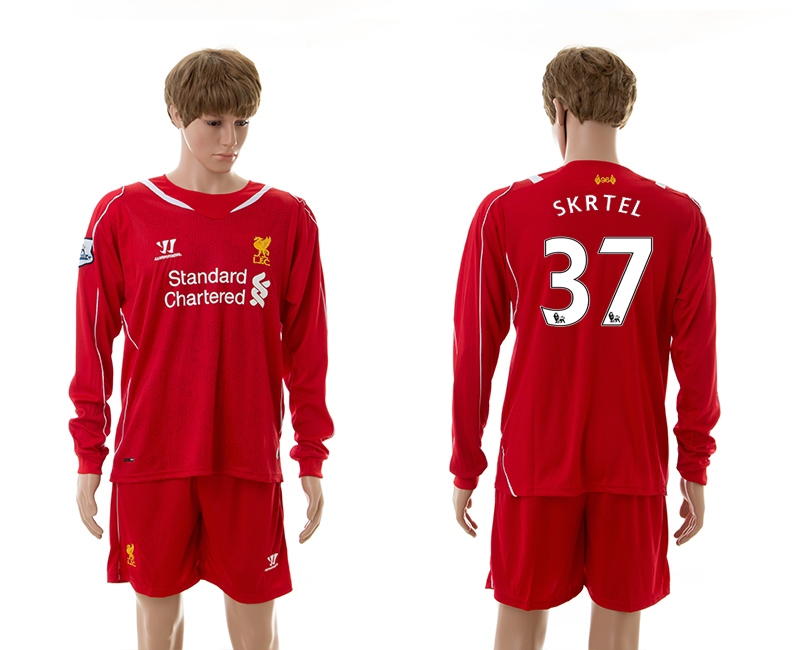 2014-15 Liverpool 37 Skrtel Home Long Sleeve Jerseys