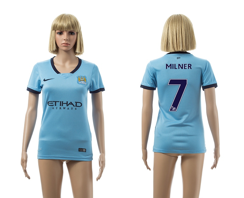 2014-15 Manchester City 7 Milner Home Women Jerseys