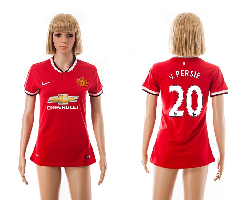 2014-15 Manchester United 20 V.Persie Home Women Jerseys