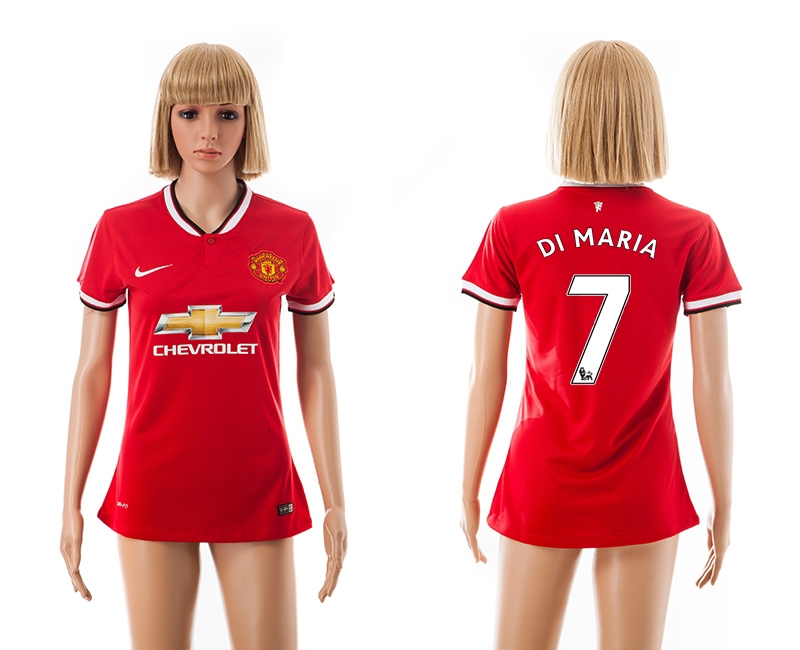 2014-15 Manchester United 7 Di Maria Home Women Jerseys