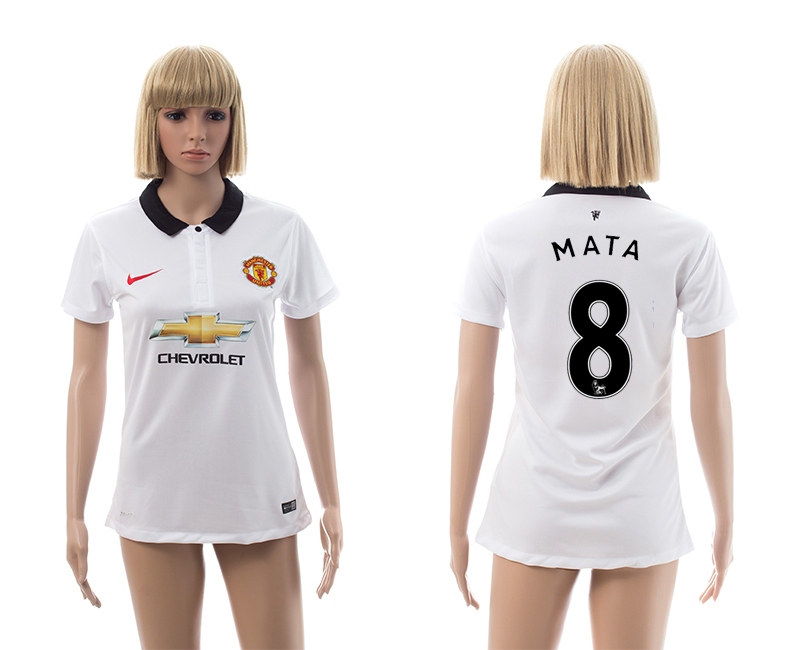 2014-15 Manchester United 8 Mata Away Women Jerseys