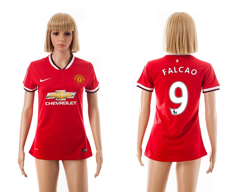 2014-15 Manchester United 9 Falcao Home Women Jerseys - Click Image to Close
