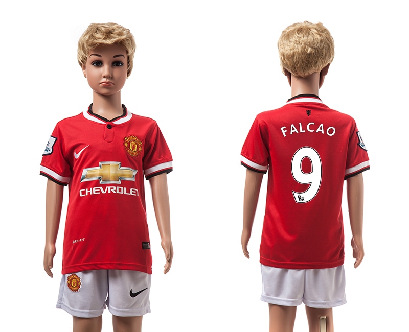 2014-15 Manchester United 9 Falcao Home Youth Soccer Jersey