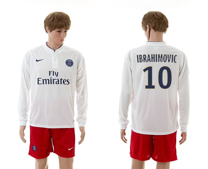 2014-15 Paris Saint Germain 10 Ibrahimovic Away Long Sleeve Jerseys 2014-15 Paris Saint Germain 10 Ibrahimovic Away Long Sleeve Jerseys