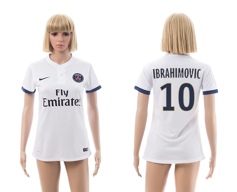 2014-15 Paris Saint Germain 10 Ibrahimovic Away Women Jerseys
