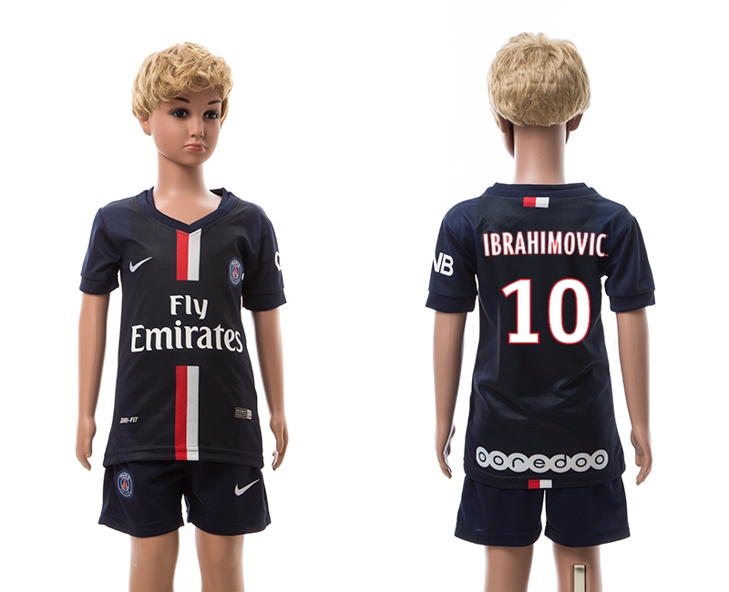 2014-15 Paris Saint Germain 10 Ibrahimovic Home Youth Soccer Jersey