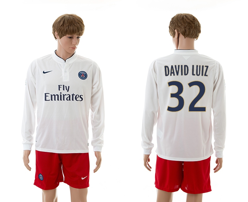 2014-15 Paris Saint Germain 32 David Luiz Away Long Sleeve Jerseys