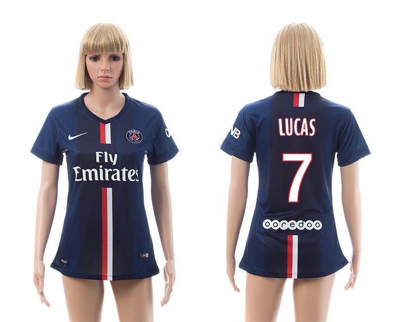 2014-15 Paris Saint Germain 7 Lucas Home Women Jerseys
