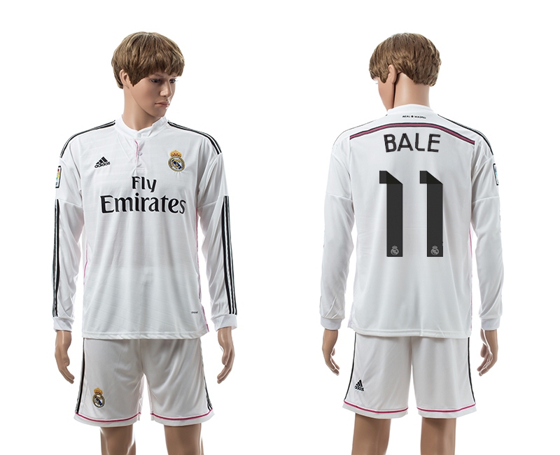 2014-15 Real Madrid 11 Bale Home Long Sleeve Jerseys