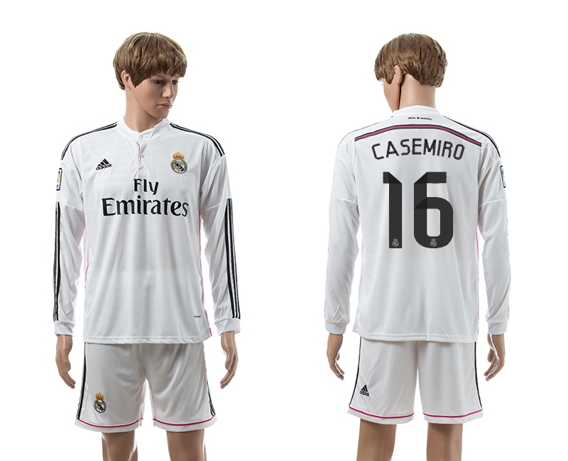 2014-15 Real Madrid 16 Casemiro Home Long Jerseys