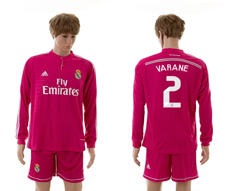2014-15 Real Madrid 2 Varane Away Long Sleeve Jerseys