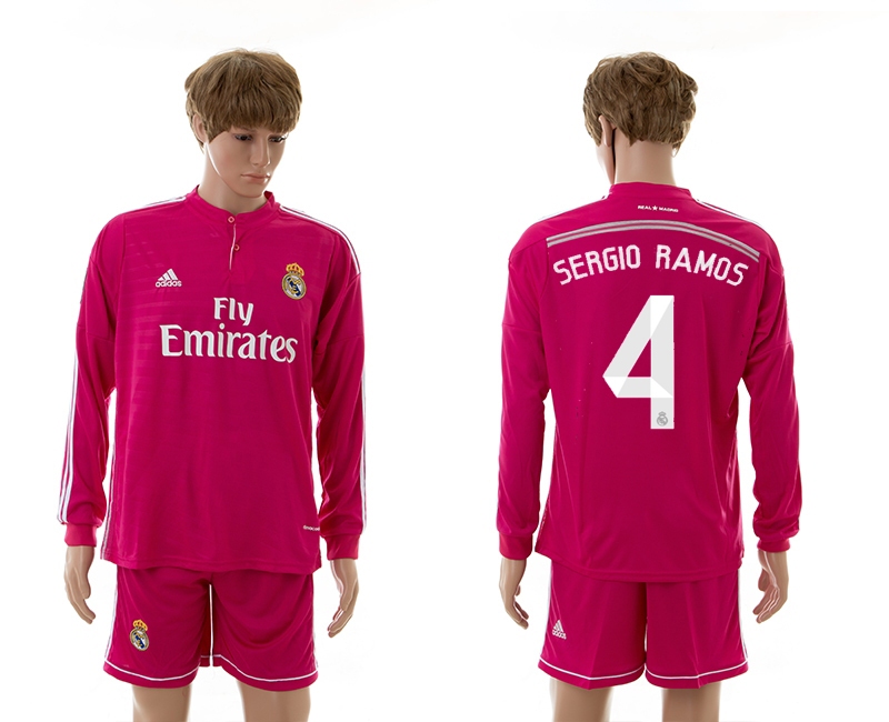 2014-15 Real Madrid 4 Sergio Ramos Away Long Sleeve Jerseys