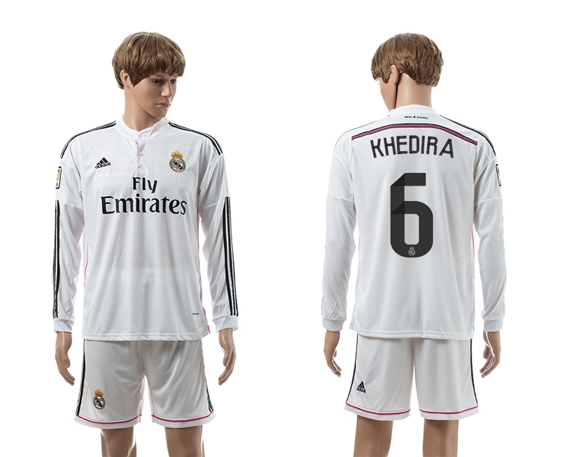 2014-15 Real Madrid 6 Khedira Home Long Sleeve Jerseys