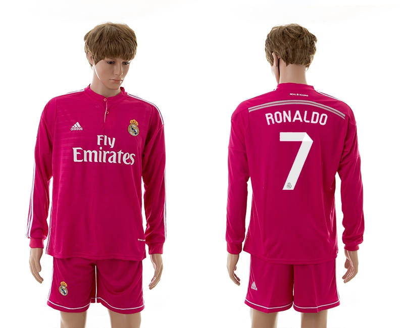2014-15 Real Madrid 7 Ronaldo Away Long Sleeve Jerseys