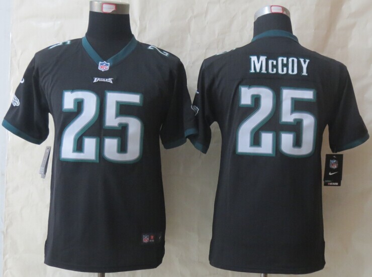 Nike Eagles 25 McCoy Black Limited Youth Jerseys