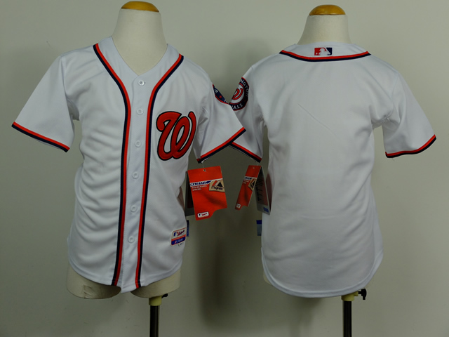 Nationals White Youth Jersey