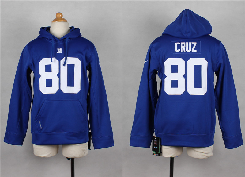 Nike Giants 80 Cruz Blue Hooded Youth Jerseys