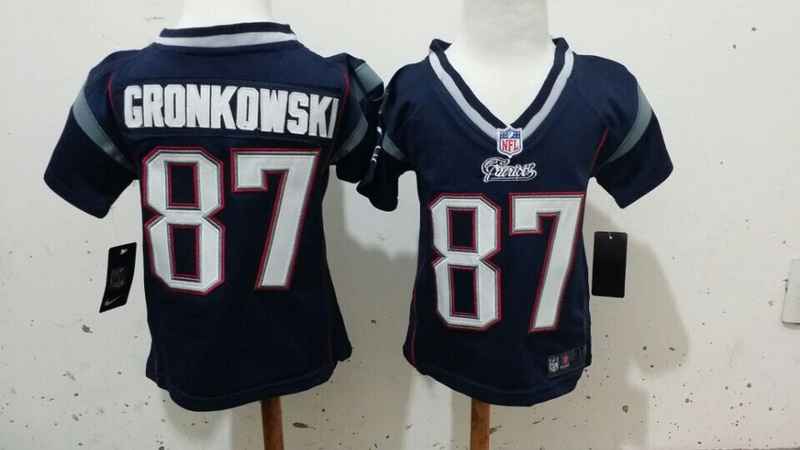 Nike Patriots 87 Gronkowski Blue Toddler Jerseys