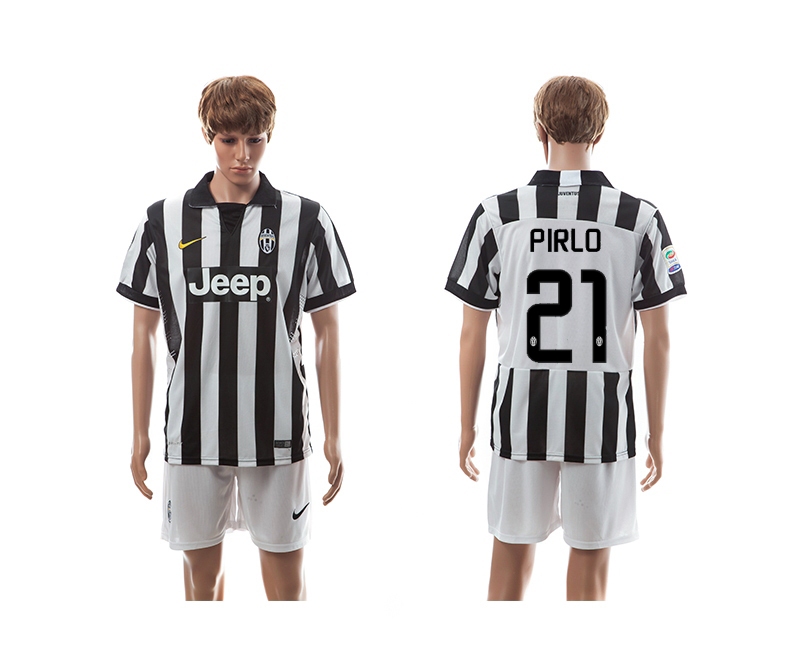 2014-15 Juventus 21 Pirlo UEFA Champions League Home Jerseys