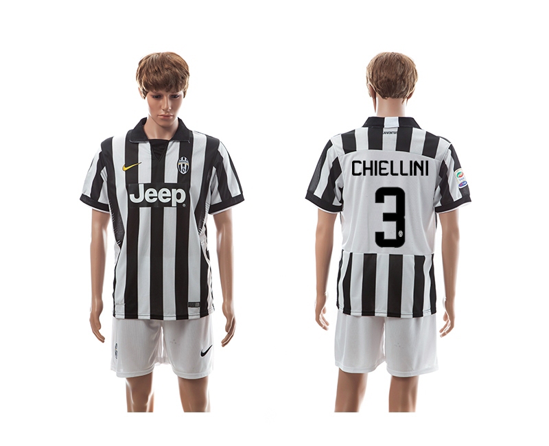 2014-15 Juventus 3 Chiellini UEFA Champions League Home Jerseys