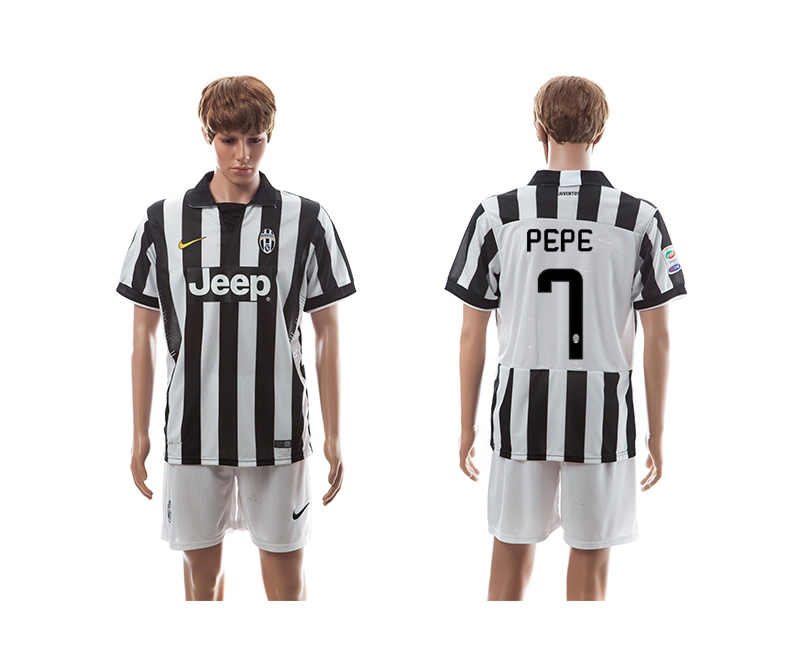 2014-15 Juventus 7 Pepe UEFA Champions League Home Jerseys