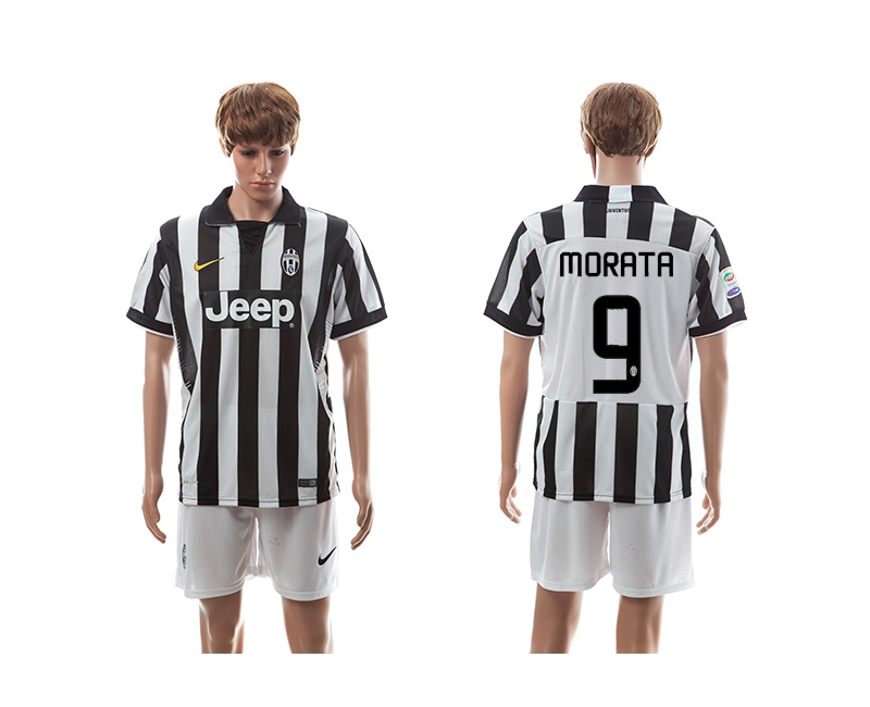 2014-15 Juventus 9 Morata UEFA Champions League Home Jerseys