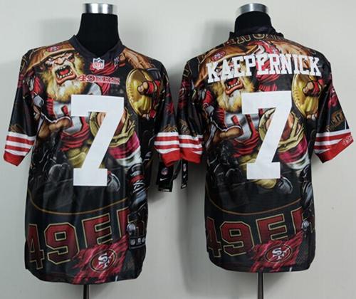 Nike 49ers 7 Kaepernick Stitched Elite Fanatical Version Jerseys