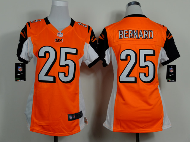 Nike Bengals 25 Bernard Orange Women Game Jerseys