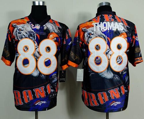 Nike Broncos 88 Thomas Stitched Elite Fanatical Version Jerseys